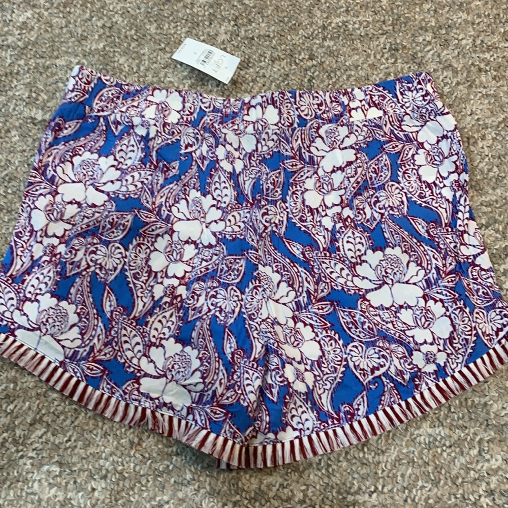 LOFT Beach shorts size S cover-up bottoms with cute fringe detail NWT